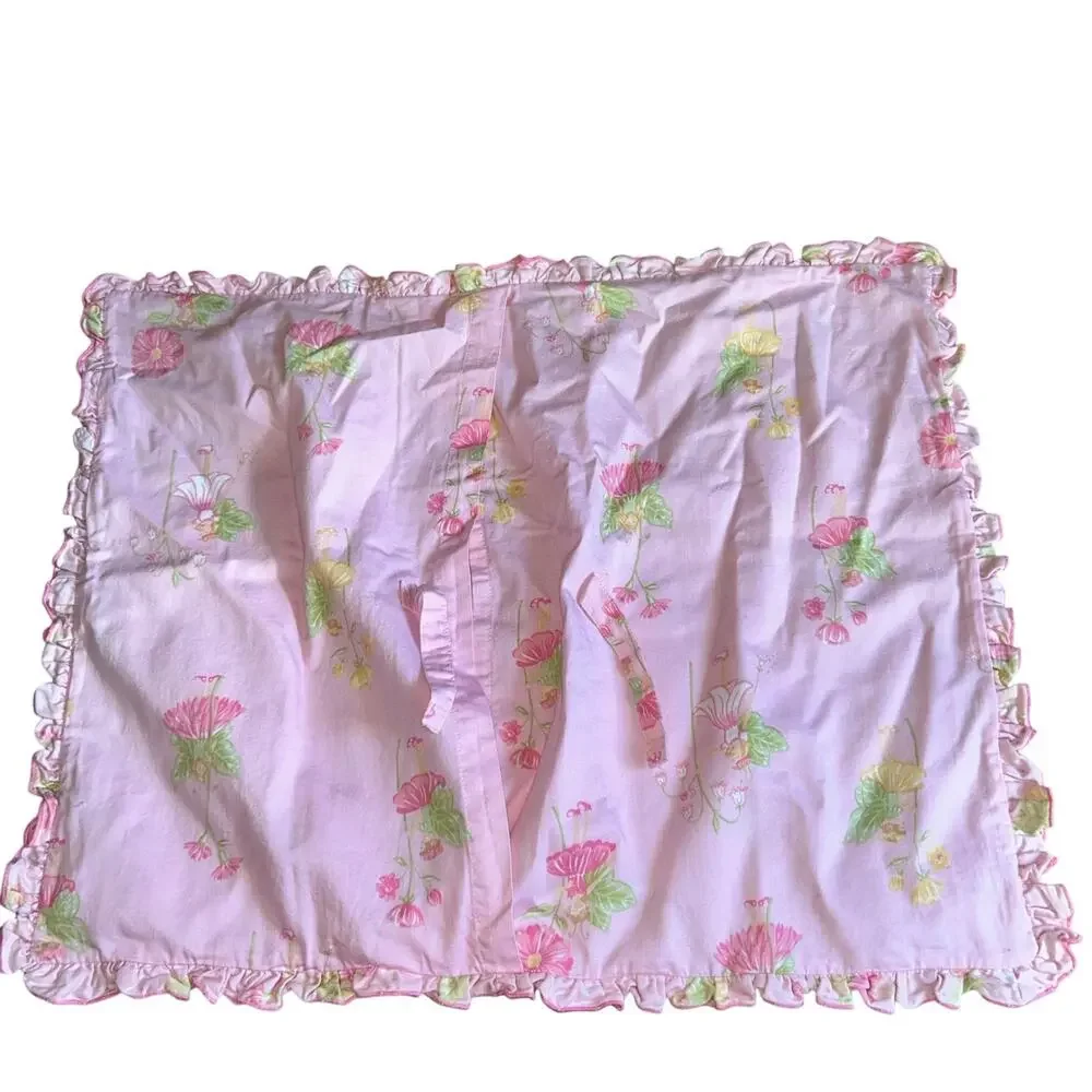Whistle and wind pink fairy ruffle border 2 shams and duvet cover full size girl